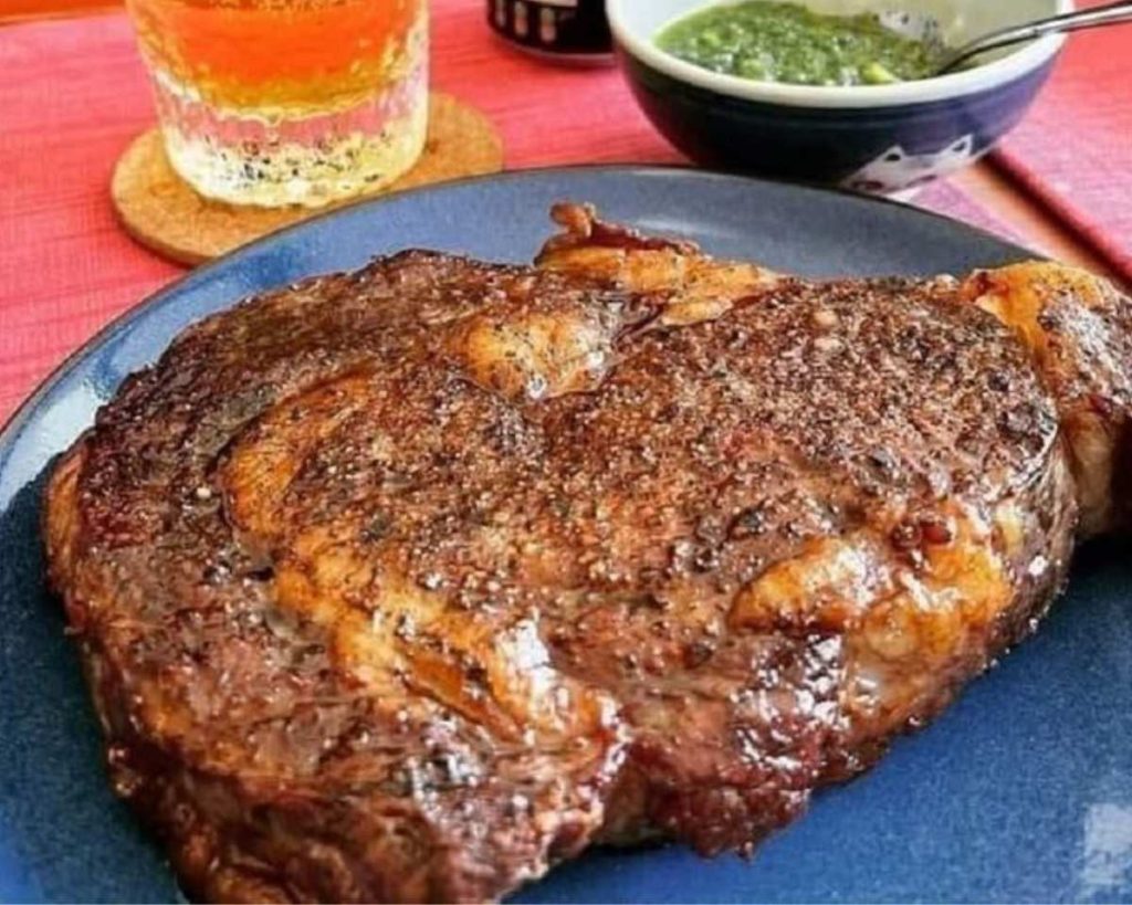 Ribeye steak cooking