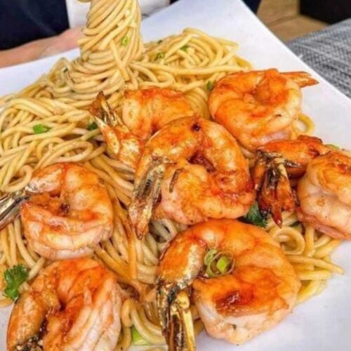 Garlic Prawn Spaghetti