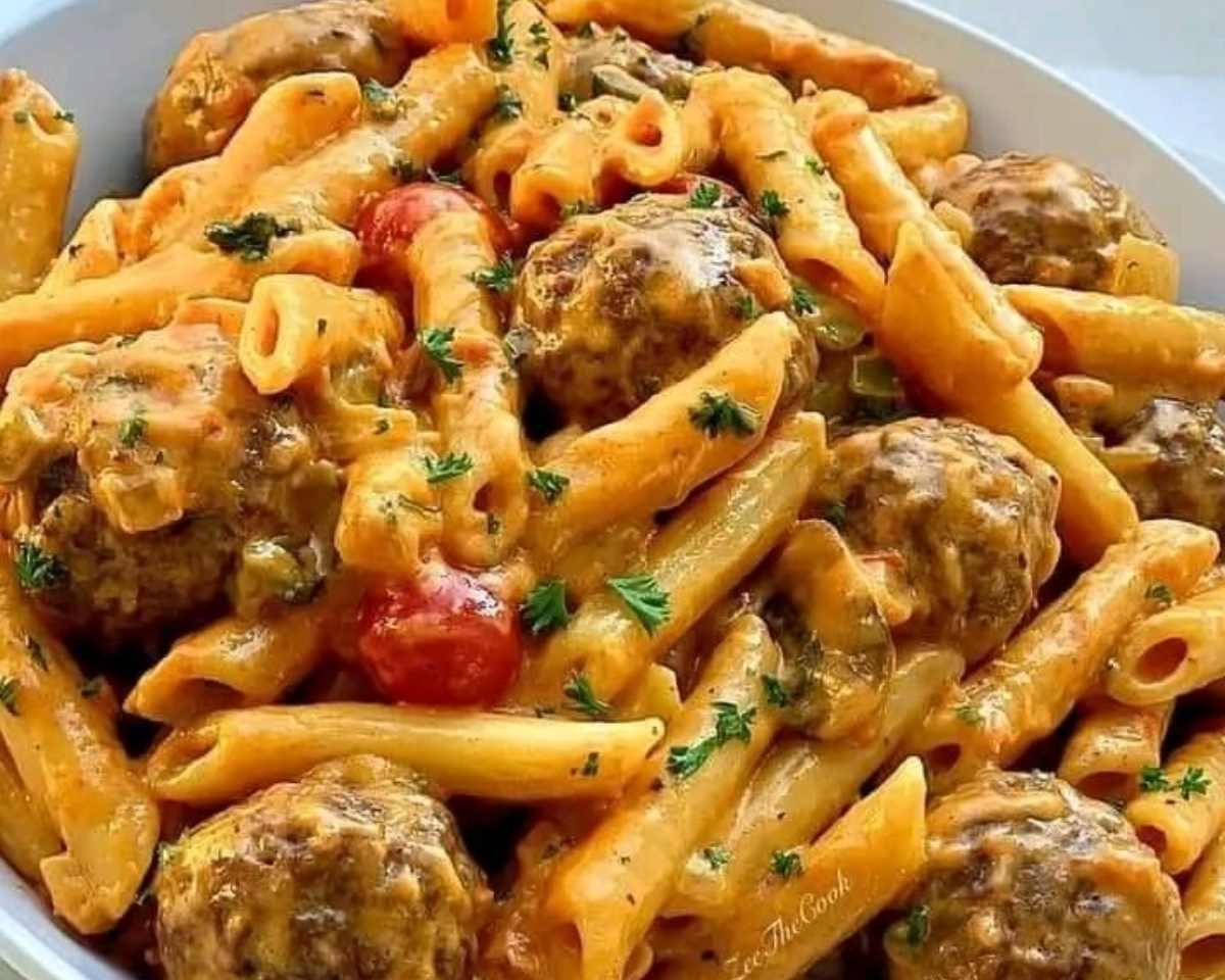 Penne Pasta with Meatballs