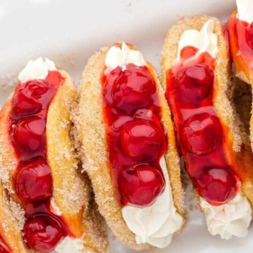 Cherry Cheesecake Tacos