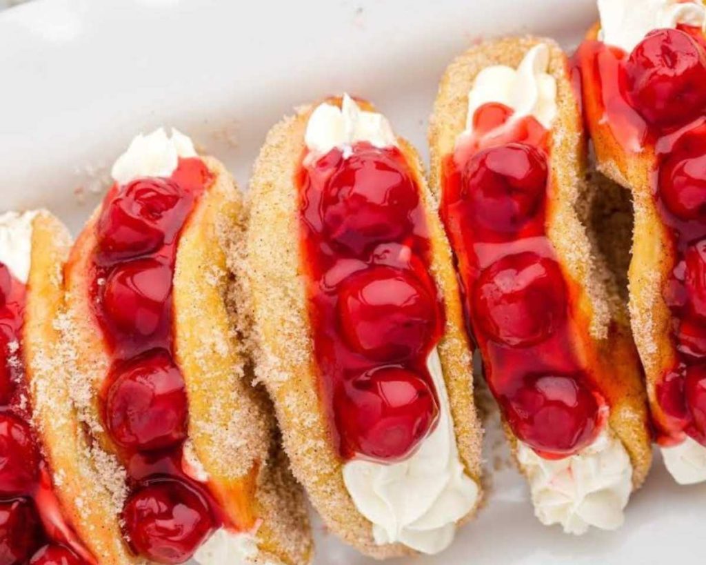 Cherry Cheesecake Tacos