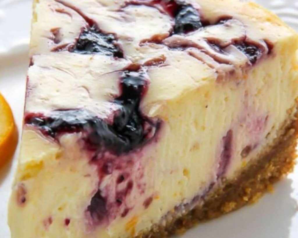 Lemon Blueberry Swirl Cheesecake