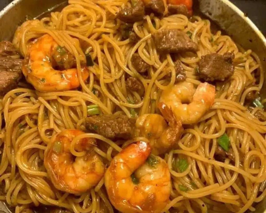 Shrimp Teriyaki Steak Noodles