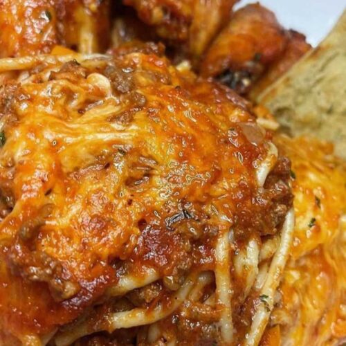 Cheesy Spaghetti Old Bay Wings Garlic Bread