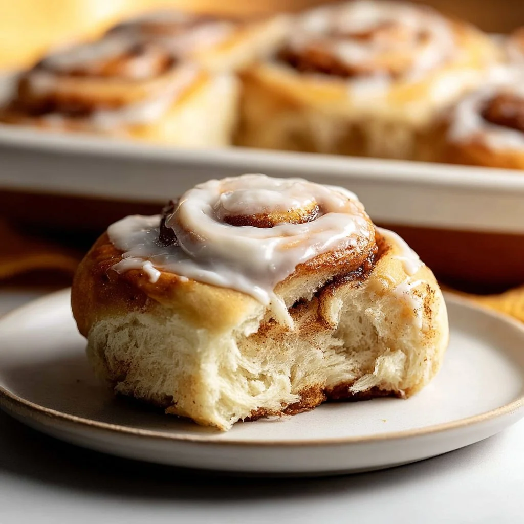 Delicious carrot cake cinnamon rolls topped with cream cheese frosting.
