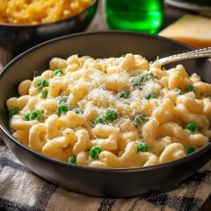 Creamy cavatappi pasta dish with cheese and herbs