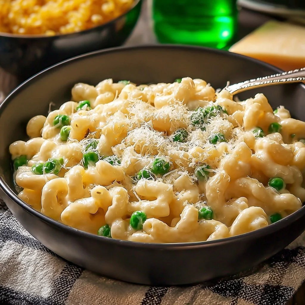 Creamy cavatappi pasta dish with cheese and herbs