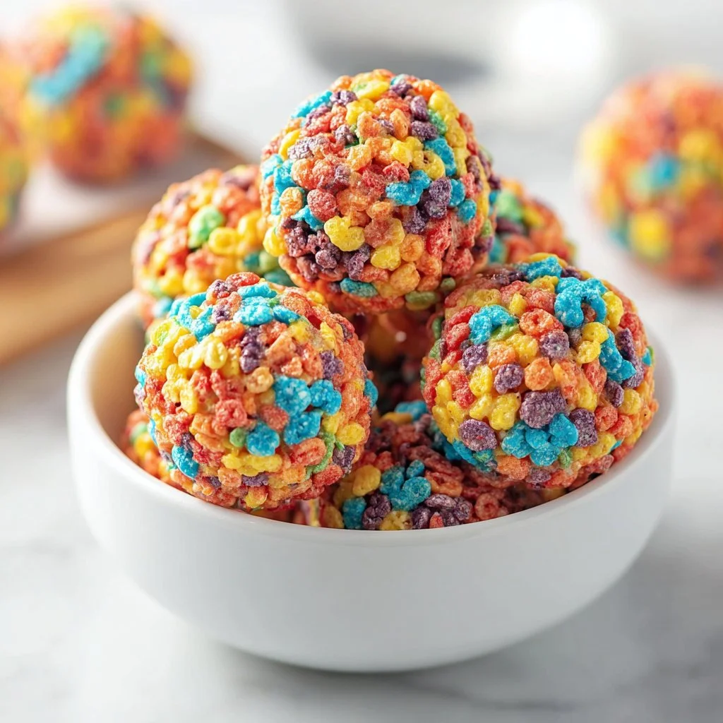 Fruity Pebbles cookies with colorful cereal pieces and a soft texture