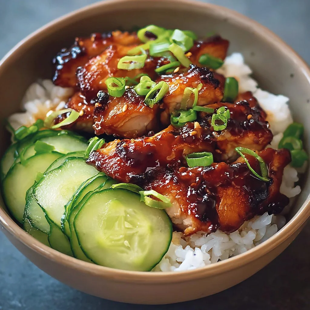 Delicious Honey Gochujang Chicken served with colorful vegetables