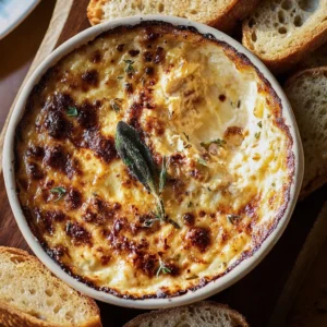 Delicious Jammy Hot Caramelized Onion Dip topped with Gruyère cheese.