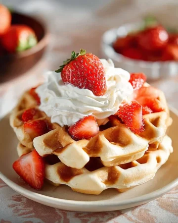 Delicious Liège Waffles with caramelized sugar on a plate