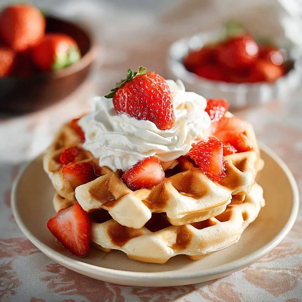 Delicious Liège Waffles with caramelized sugar on a plate