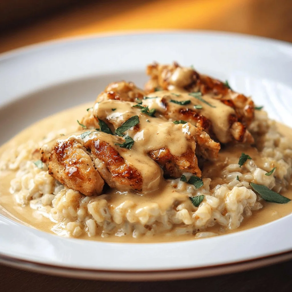 Delicious Mexican cheese chicken served with rice on a plate