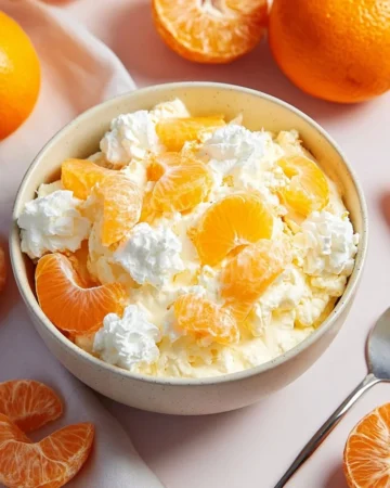 Delicious Orange Creamsicle Salad served in a bowl with fruit and whipped cream