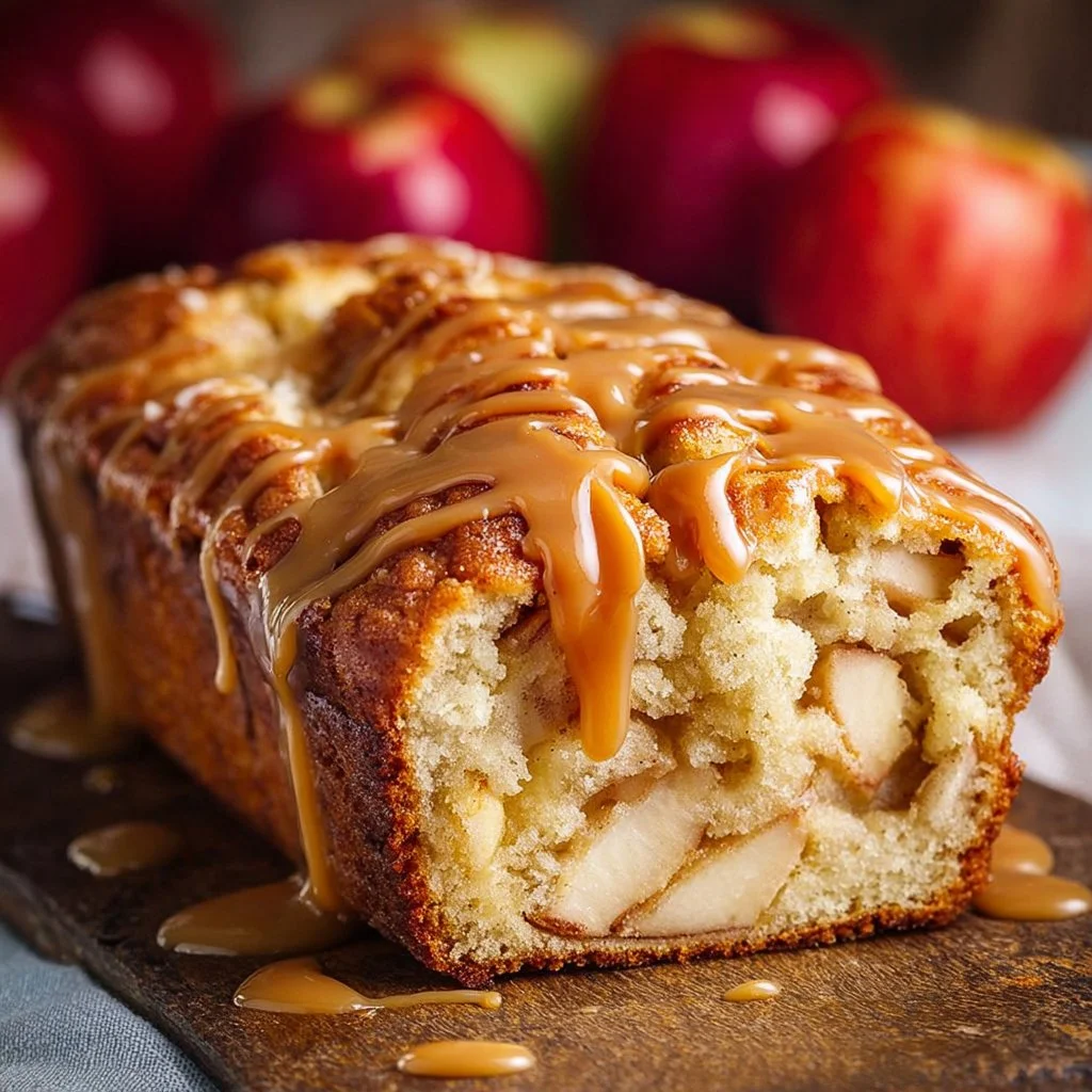 Freshly baked pull-apart apple bread topped with cinnamon and sugar