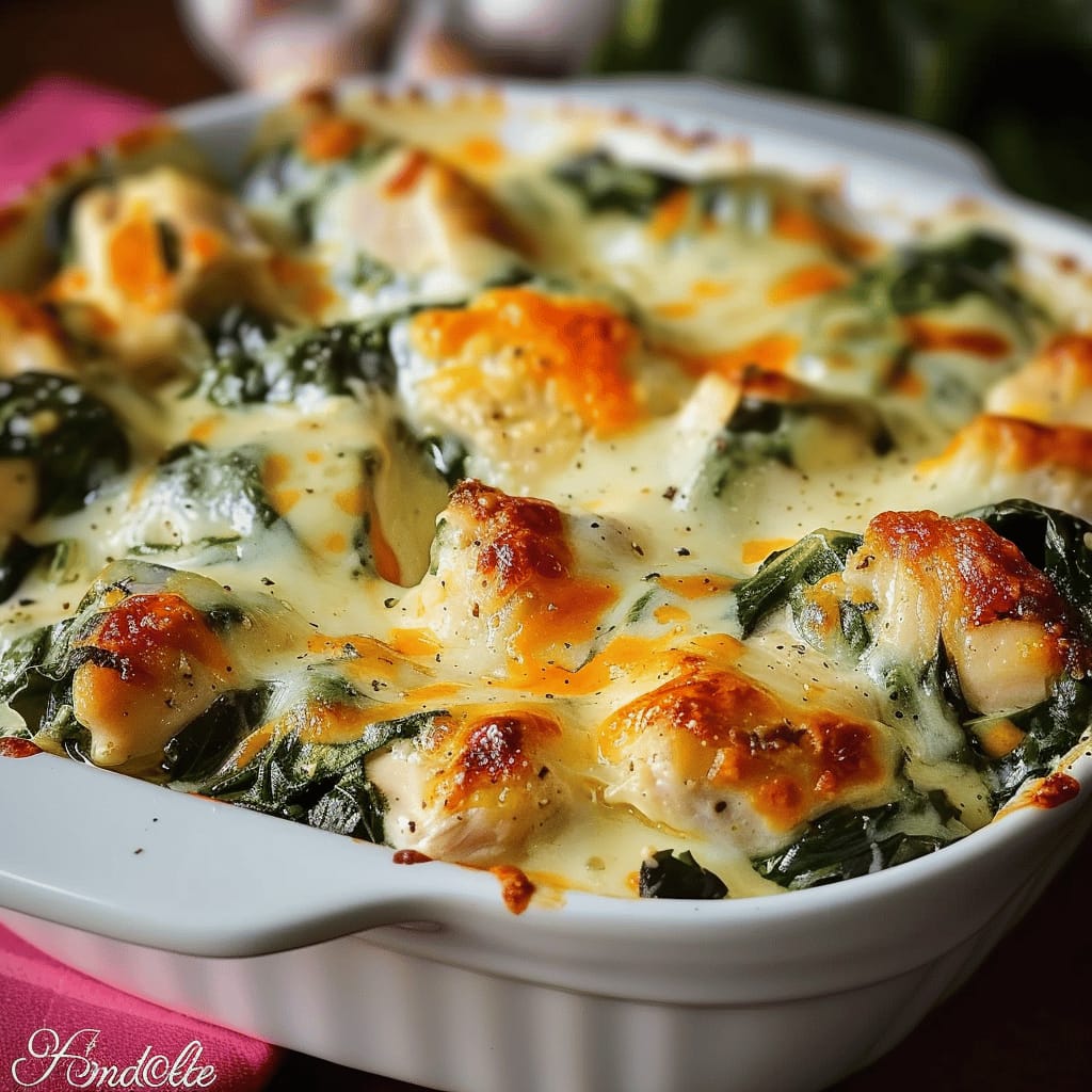 Chicken and Spinach Casserole with Cream Cheese