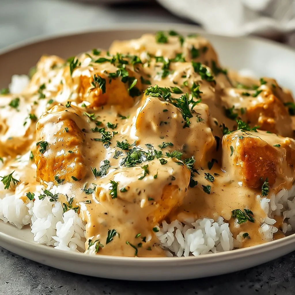 Creamy Smothered Chicken and Rice