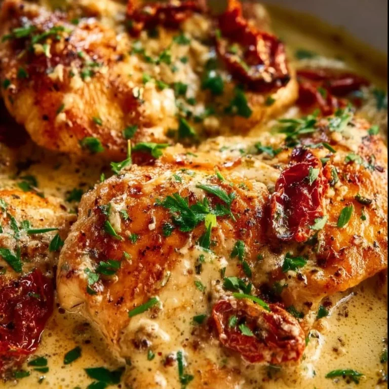 Crock Pot Marry Me Chicken served on a plate with herbs and sauce