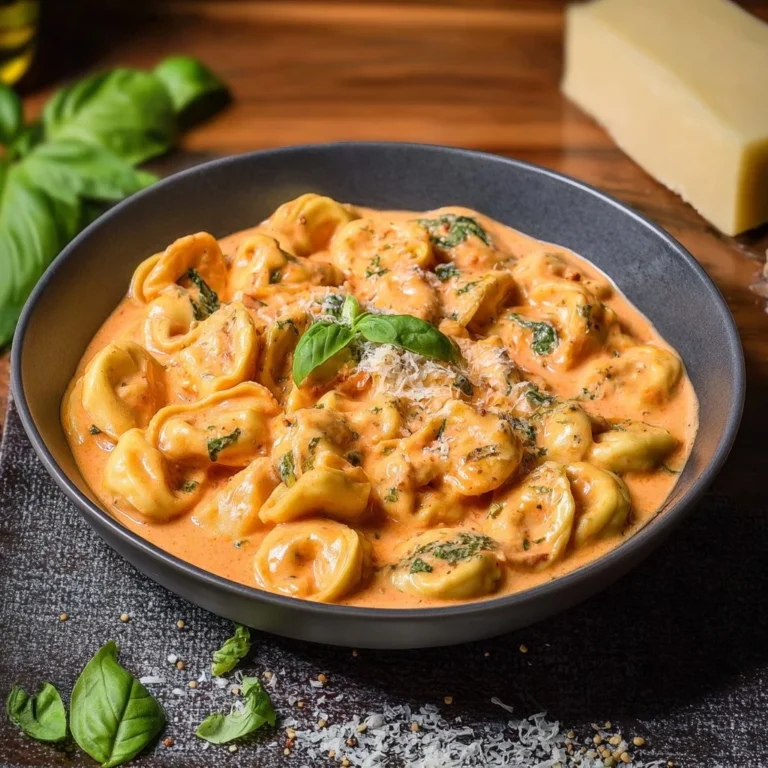 CrockPot Chicken Tortellini with chicken and pasta in a creamy sauce