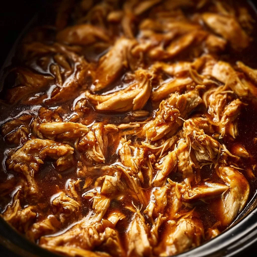 Crockpot Honey Garlic Chicken served with rice and vegetables