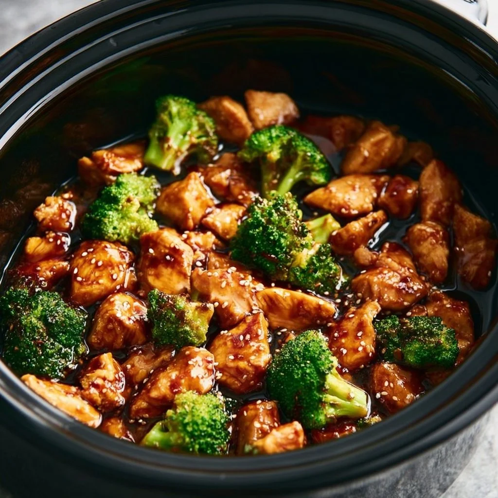 Delicious Dump and Go Crockpot Teriyaki Chicken ready to serve.