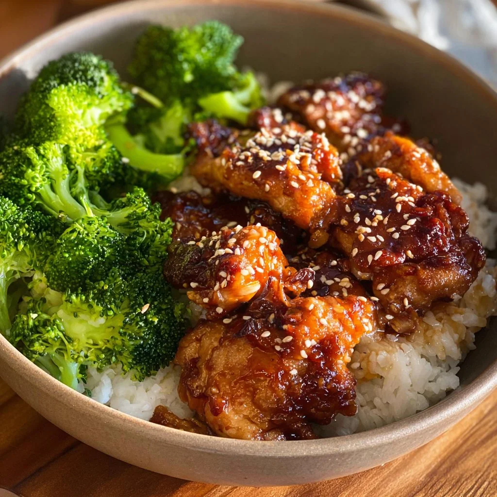 Easy soy garlic chicken thighs served with vegetables and rice.