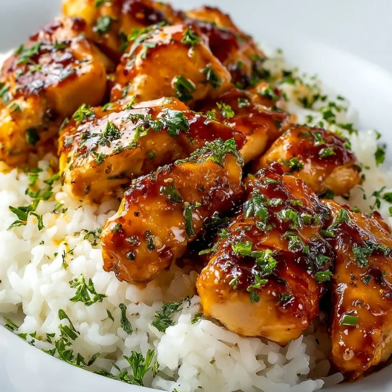 Honey Garlic Chicken Breasts served on a plate with garnishes