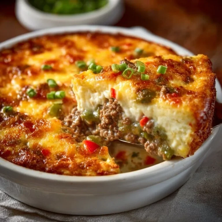 Low Carb Philly Cheesesteak Casserole served in a baking dish