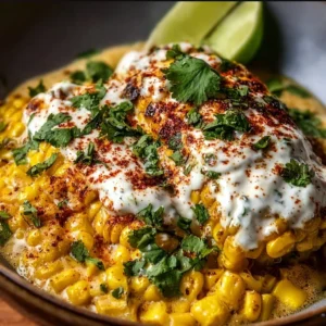 Slow cooker street corn chicken served in a bowl with fresh toppings