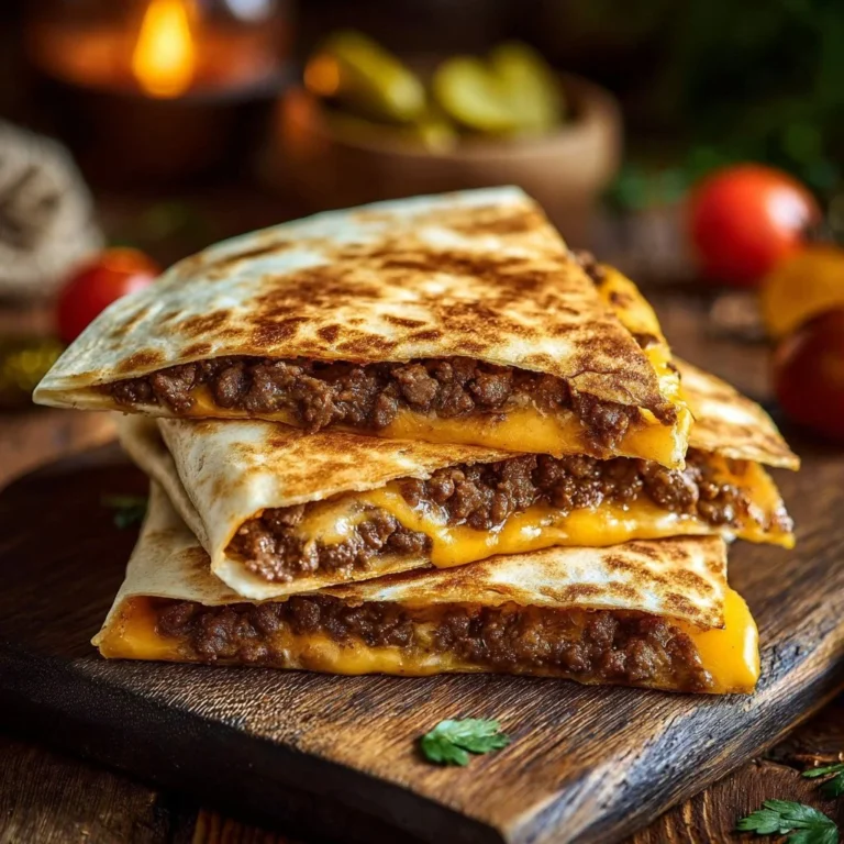 Delicious Smashburger Quesadillas served with toppings and dipping sauce