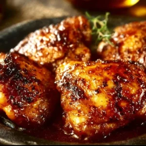 Juicy oven baked boneless skinless chicken thighs cooked to perfection