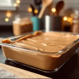 Delicious 4-ingredient peanut butter fudge pieces on a plate