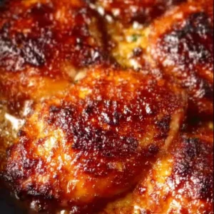 Deliciously cooked air fryer boneless skinless chicken thighs on a plate.
