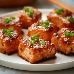 Bang Bang Salmon Bites served in a bowl, showcasing their delicious texture and flavor.