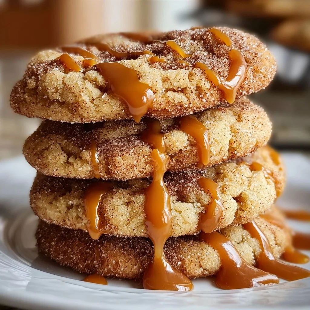 Brown sugar cinnamon caramel cookies fresh out of the oven