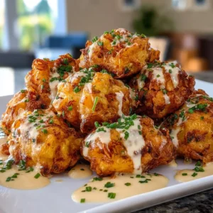 Cheddar Ranch Chicken Tater Tot Bake served in a casserole dish with garnishes.