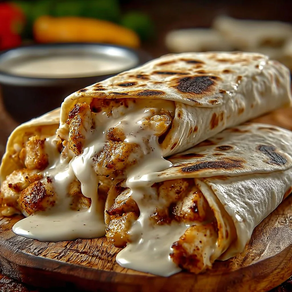 Cheesy Garlic Chicken Wraps