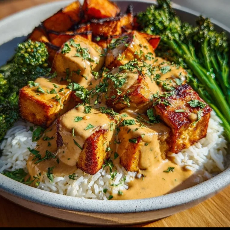 Chicken and sweet potato bowls garnished with fresh herbs and served in a bowl