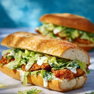 Delicious Chicken Caesar Sandwich with grilled chicken and romaine lettuce