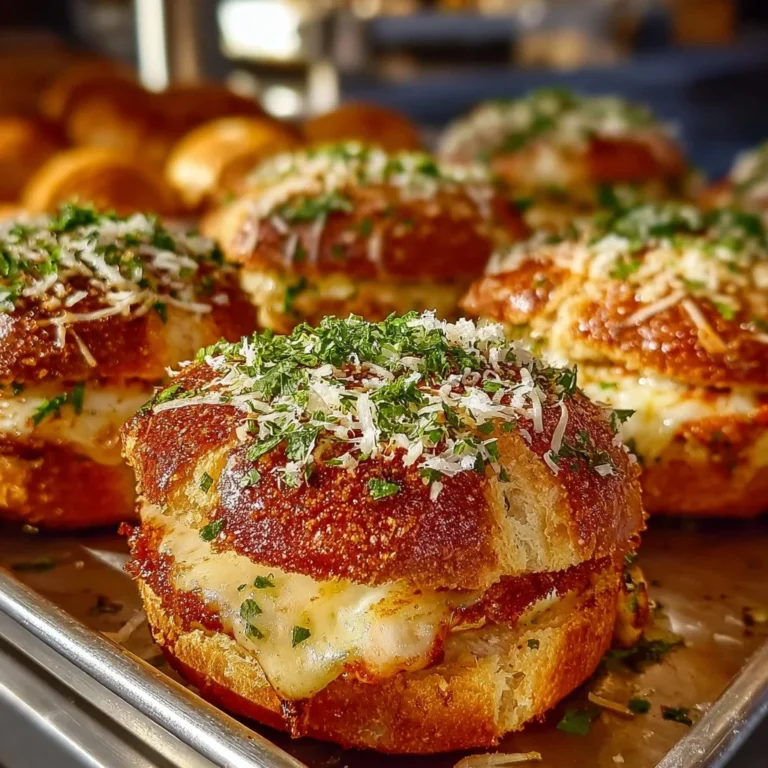 Delicious Chicken Parmesan Sliders with melted cheese and marinara sauce
