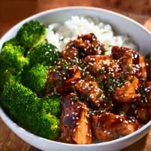 Delicious Chicken Rice Bowl served with vegetables and sauce