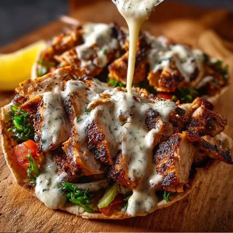 Delicious Chicken Shawarma served with garlic sauce on a plate