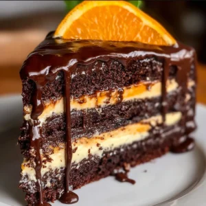 Delicious Chocolate Orange Cheesecake topped with chocolate and orange zest