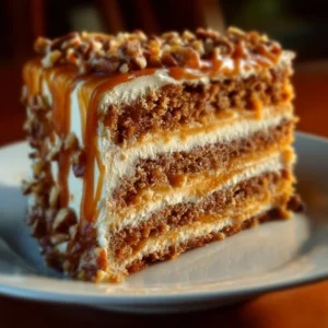 Christmas Toffee Crunch Cake with rich toffee and crunchy toppings