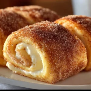 Freshly baked Cinnamon Sugar Cream Cheese Rolls on a wooden table