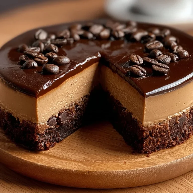 Delicious Coffee Cheesecake Brownies topped with creamy cheesecake layer