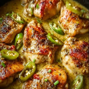 Creamy Pepperoncini Chicken Skillet served with a side of vegetables