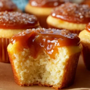 Delicious Crème Brûlée Cheesecake Cupcakes topped with caramelized sugar