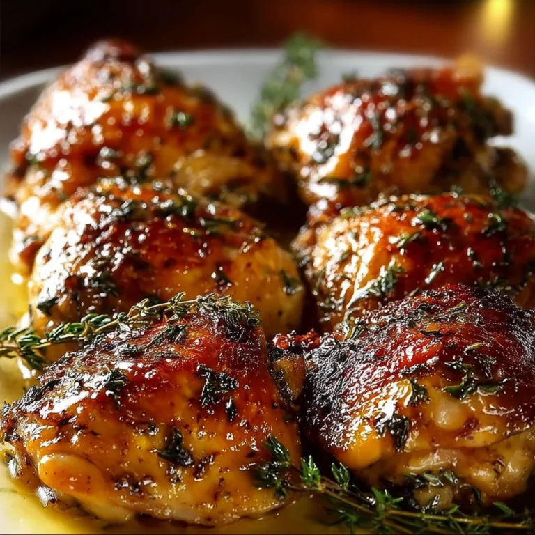 Crispy oven-baked chicken thighs fresh out of the oven, golden brown and delicious.