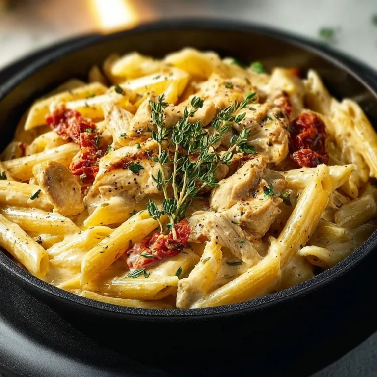 Delicious bowl of Crock Pot Creamy Cajun Chicken Pasta with fresh ingredients.